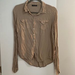 Brandy Melville Relaxed Light Brown Buttondown